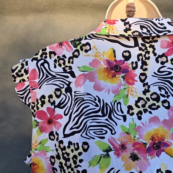 IBKUL Eva Hot Pink Ruffle Sleeveless Tennis Golf Athletic Shirt Top Women's XXL - Picture 3 of 6